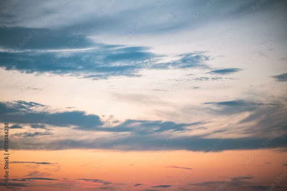 Beautiful blue pink sky at sunset. Natural background Beautiful blue pink sky at sunset. Natural background