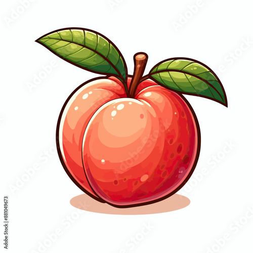 Vector image of peaches in different poses