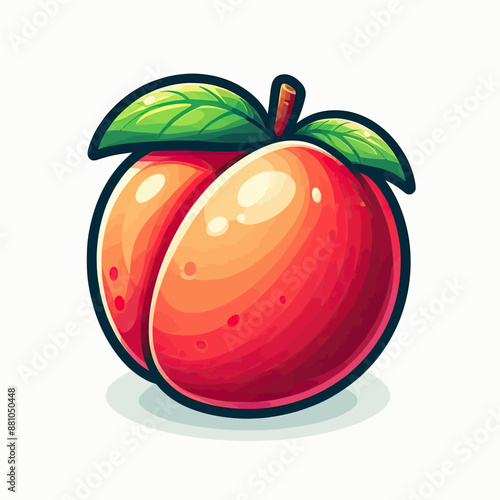 Vector image of peaches in different poses