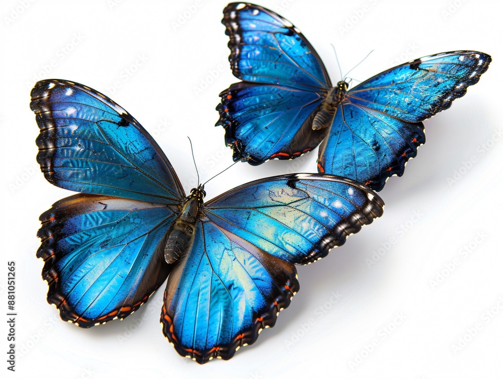 Fototapeta premium Stunning Blue Butterflies with Iridescent Wings