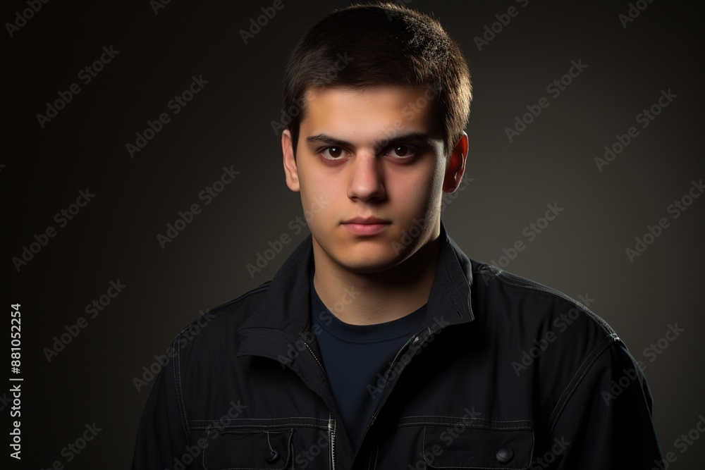 Obraz premium A young man with a black jacket