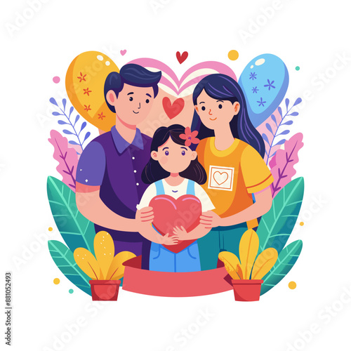 Creative Happy Parents Day Logo design