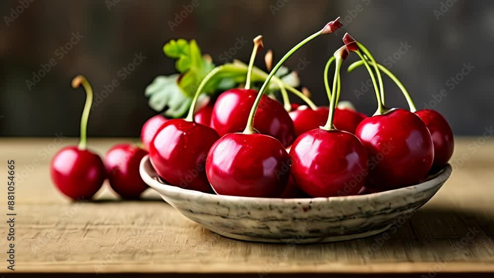 Freshly picked cherries ready to be savored Freshly picked cherries ready to be savored