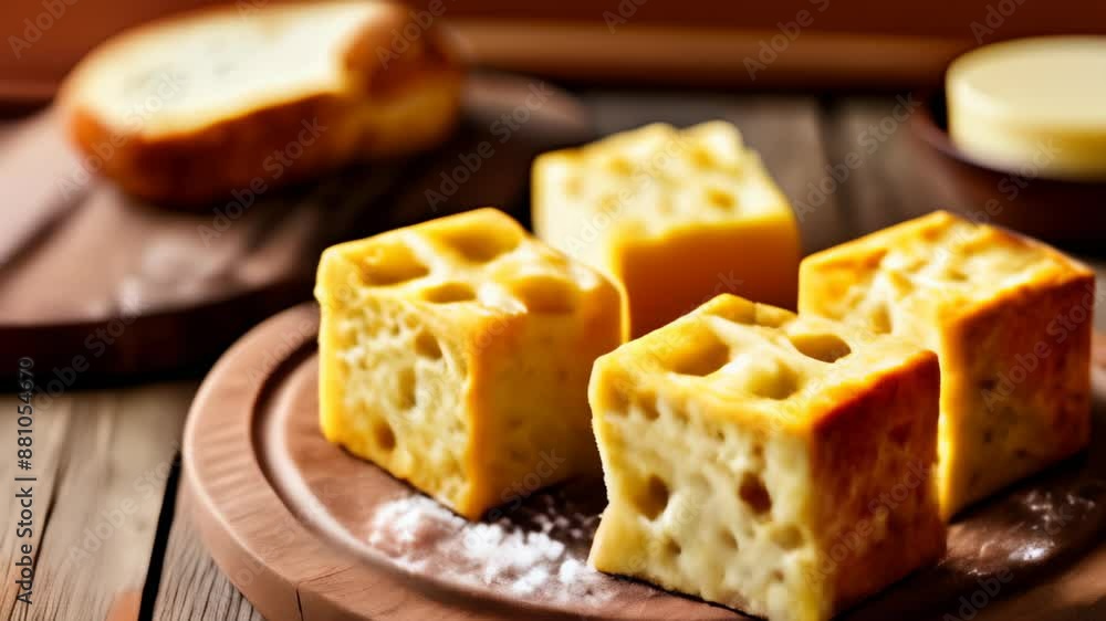 Deliciously prepared cheese on a rustic wooden board Deliciously prepared cheese on a rustic wooden board