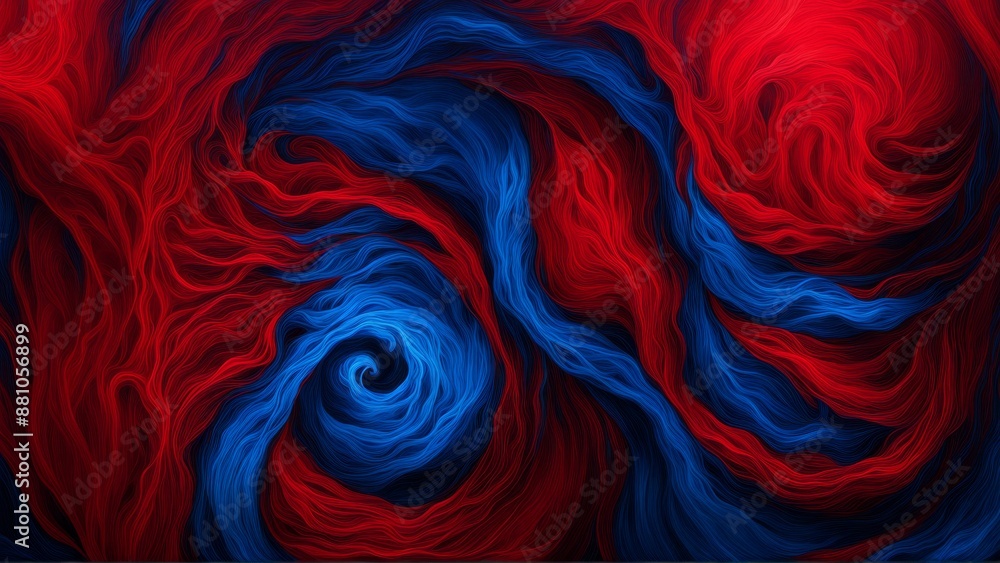 A red and blue swirl pattern with a blue and red color scheme. The image has a dreamy, surreal feel to it A red and blue swirl pattern with a blue and red color scheme. The image has a dreamy, surreal feel to it