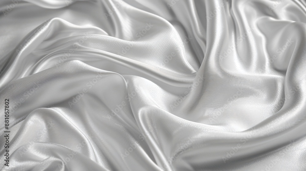 Obraz premium Luxurious White Silk Fabric with Elegant Folds