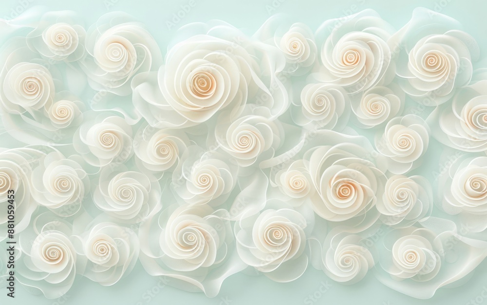 Elegant Pastel Paper Roses Background for Wedding Invitation Design Elegant Pastel Paper Roses Background for Wedding Invitation Design