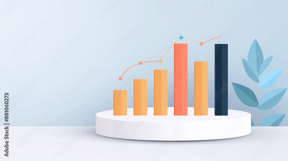 Economic statistics, trade graphs and charts, flat design illustration, very detailed, a high-resolution photo Economic statistics, trade graphs and charts, flat design illustration, very detailed, a high-resolution photo