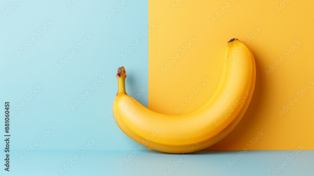 Fresh banana flat design side view tropical theme animation vivid, realistic photo, cinematography, hyper realistic Fresh banana flat design side view tropical theme animation vivid, realistic photo, cinematography, hyper realistic