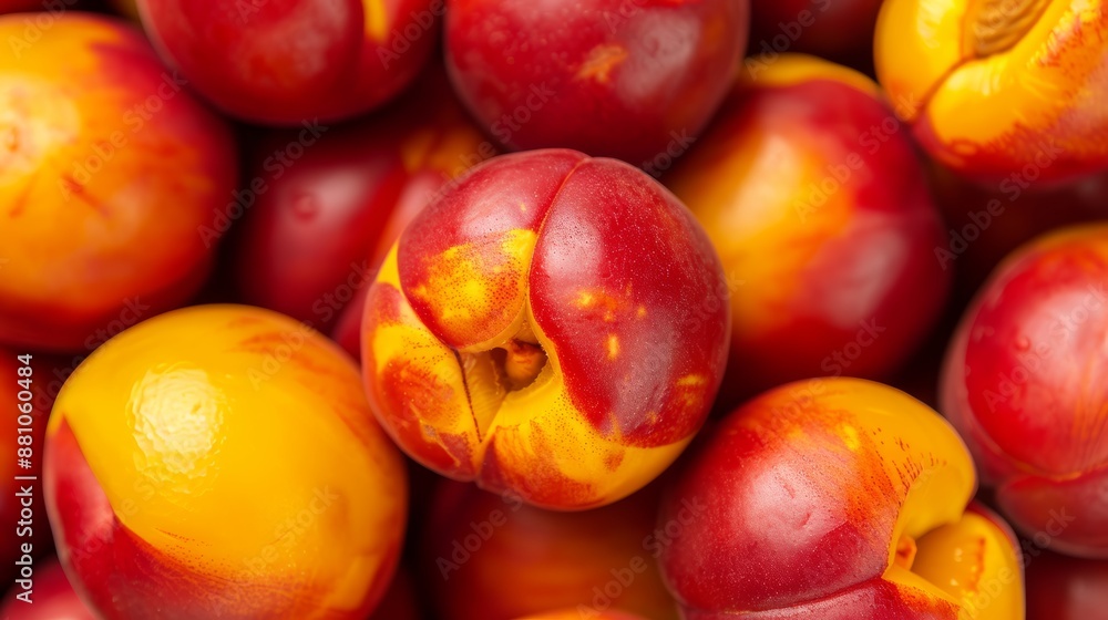 fresh nectarines flat design front view market stall summer fruit concept animation Triadic Color Scheme, realistic photo, cinematography, hyper realistic fresh nectarines flat design front view market stall summer fruit concept animation Triadic Color Scheme, realistic photo, cinematography, hyper realistic