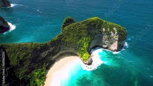Aerial view of klingking beach in nusa penida