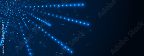 Neural network concept. Connected cells with links. High technology process. Abstract futuristic background. Vector art.