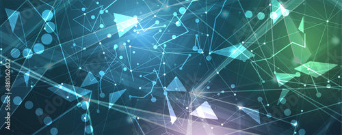 Neural network concept. Connected cells with links. High technology process. Abstract futuristic background. Vector art.