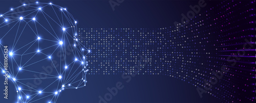 Neural network concept. Connected cells with links. High technology process. Abstract futuristic background. Vector art.