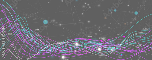 Neural network concept. Connected cells with links. High technology process. Abstract futuristic background. Vector art.