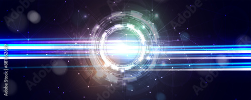 Neural network concept. Connected cells with links. High technology process. Abstract futuristic background. Vector art.