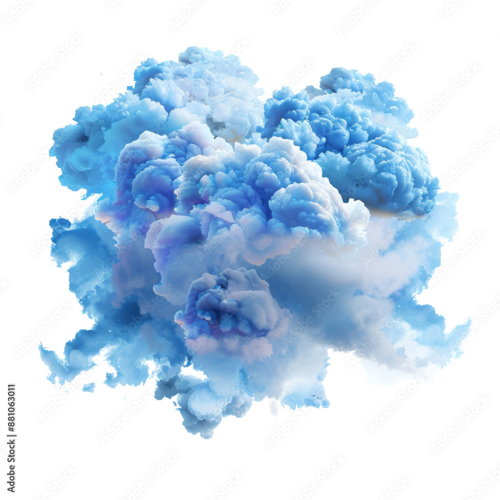 Blue cloud isolated on transparent or white background Blue cloud isolated on transparent or white background