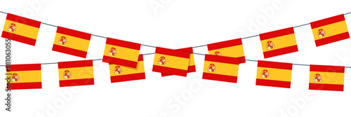 Spain bunting flags on white background. Vector illustration.