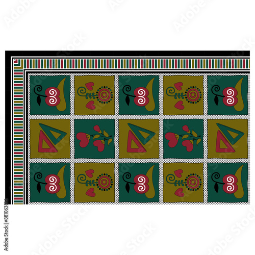 bedsheet design digital art use hand work and digital printing