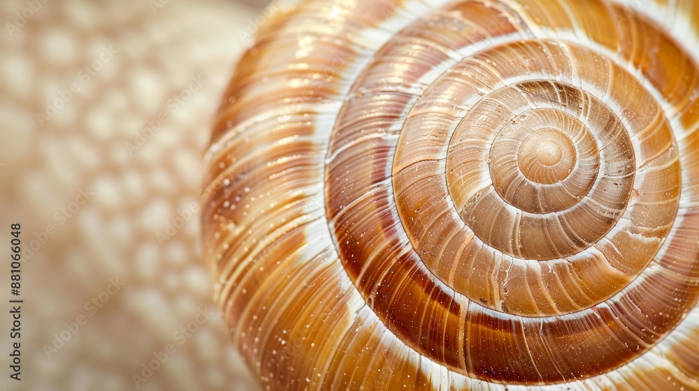 Macro shot of a snail shell, focusing on the detailed spirals and unique textures, ultra-realistic and cinematic, capturing nature's artistry Macro shot of a snail shell, focusing on the detailed spirals and unique textures, ultra-realistic and cinematic, capturing nature's artistry