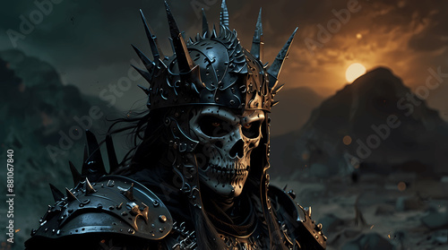 Der dunkle Krieger bei Sonnenuntergang