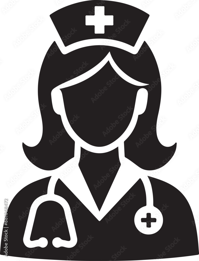 Person with a stethoscope and Nurse Person with a stethoscope and Nurse