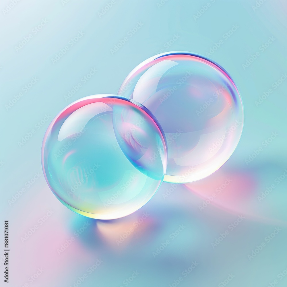 Abstract Colorful Soap Bubbles on Pastel Background. Generative ai Abstract Colorful Soap Bubbles on Pastel Background. Generative ai