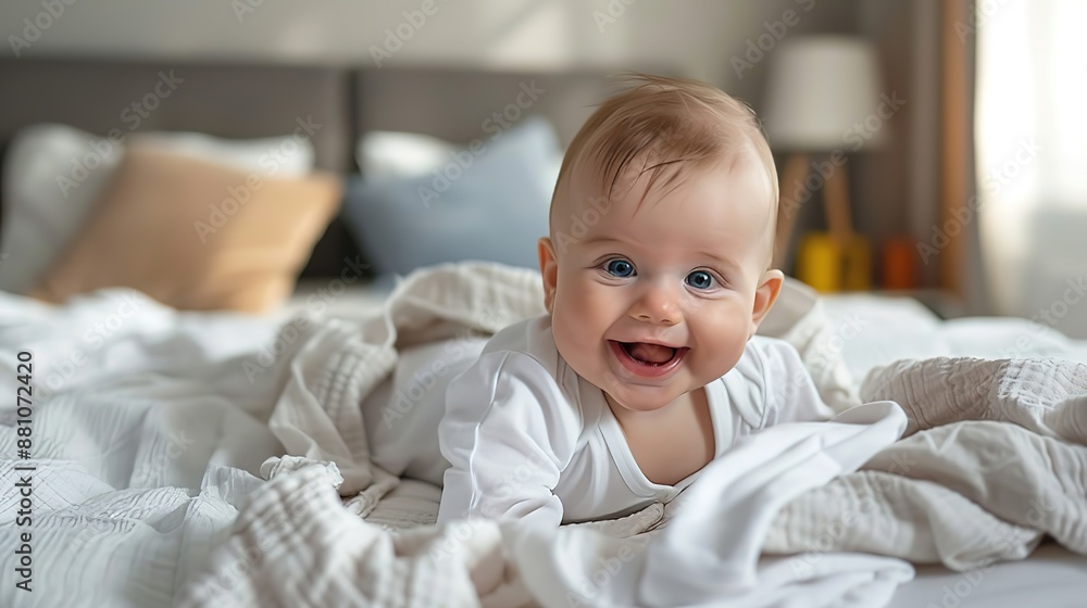 Close_up_view_a_smillying_cute_baby_is_Lying_in_bed_looking_at_the_camera_generative_ai_image Close_up_view_a_smillying_cute_baby_is_Lying_in_bed_looking_at_the_camera_generative_ai_image