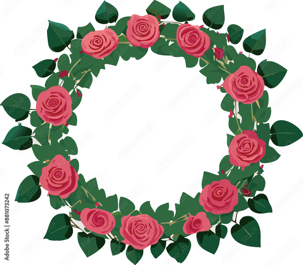 Delicate Rose Garland Frame: Romantic Floral Design for Invitations, Feminine Branding, and Decorative Elements Delicate Rose Garland Frame: Romantic Floral Design for Invitations, Feminine Branding, and Decorative Elements