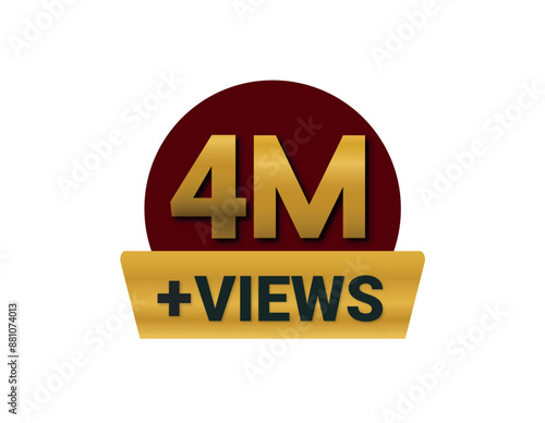 4 Million Views Celebration Clipart | Milestone Achievement Vector Graphics Download photo