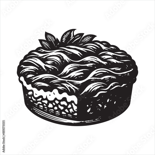 Pot Roast silhouette vector