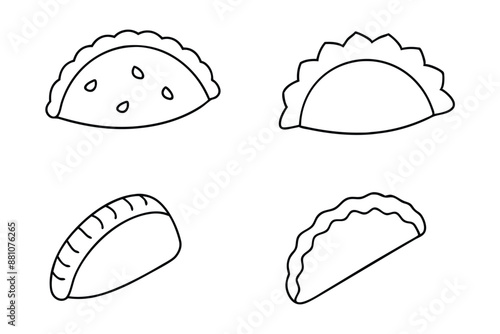 Empanadas Line Art Design Hand Illustration Drawing Artwork Sketch