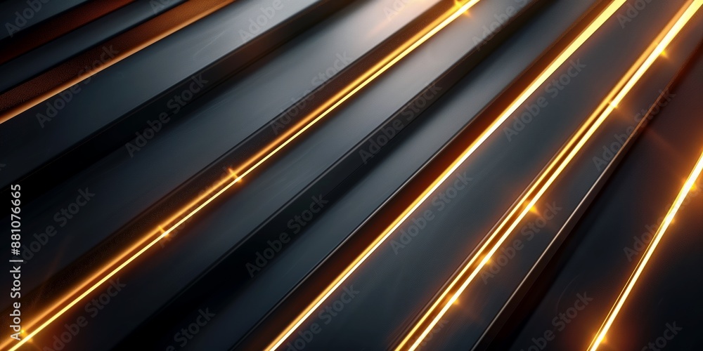 Abstract luxury background featuring dark metal panels with glowing gold lines, perfect for modern designs, Abstract luxury background featuring dark metal panels with glowing gold lines, perfect for modern designs,