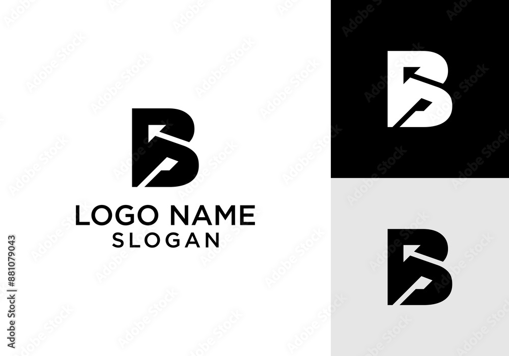 Logo Vector Initial letter B or BS with arrow for financial or trading business vector logo template Logo Vector Initial letter B or BS with arrow for financial or trading business vector logo template