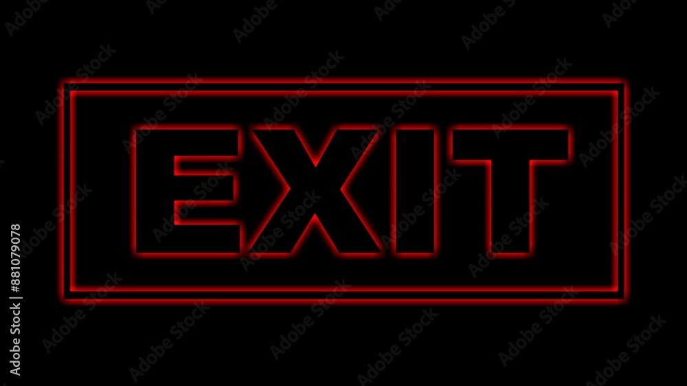 video animation exit text, on a transparent background with alpha ...