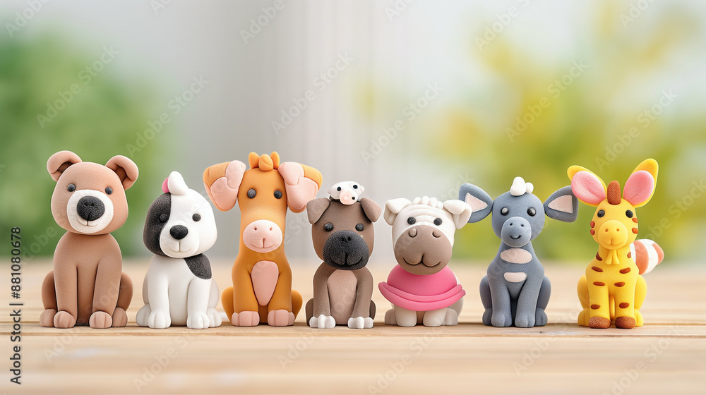 Adorable Clay Animal Figurines. Cute Handcrafted Playful Decorations for Children and Adults Adorable Clay Animal Figurines. Cute Handcrafted Playful Decorations for Children and Adults