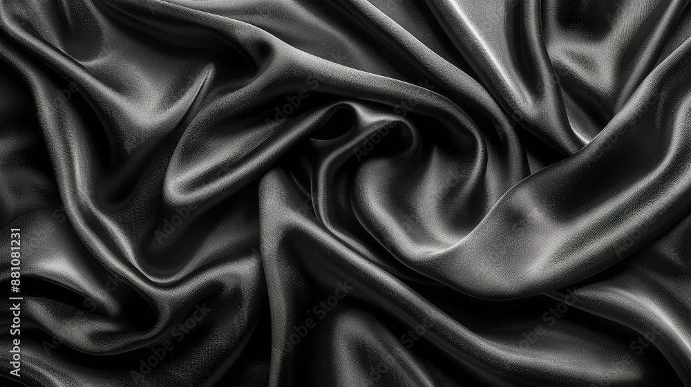 A monochrome image depicts an extensive expanse of fabric-like material A monochrome image depicts an extensive expanse of fabric-like material
