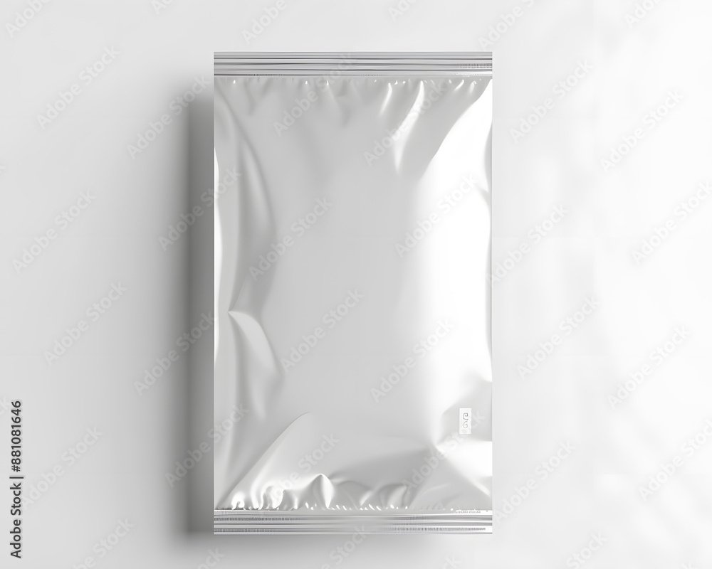 White foil wrapper mockup isolated on white background White foil wrapper mockup isolated on white background