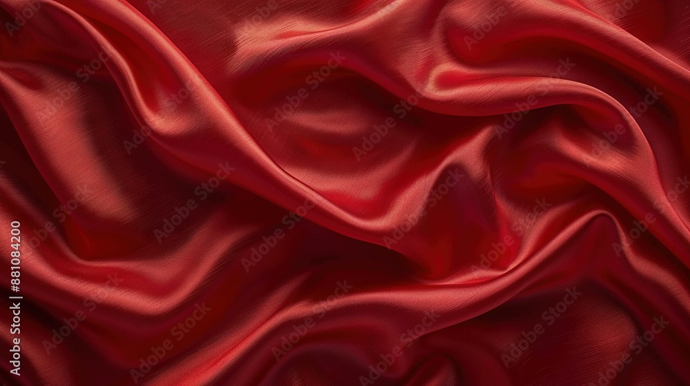 A red fabric with a smooth pattern in focus; appears to be an ornamental fabric A red fabric with a smooth pattern in focus; appears to be an ornamental fabric