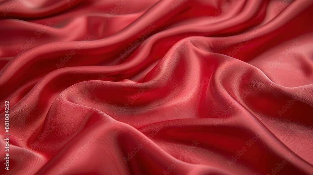 A photo of a red fabric shows a detailed wave pattern at its center, giving it a soft feel to the touch A photo of a red fabric shows a detailed wave pattern at its center, giving it a soft feel to the touch