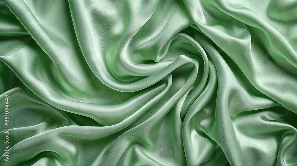 A close-up of green fabric with an abundance of light green fabric at its center A close-up of green fabric with an abundance of light green fabric at its center