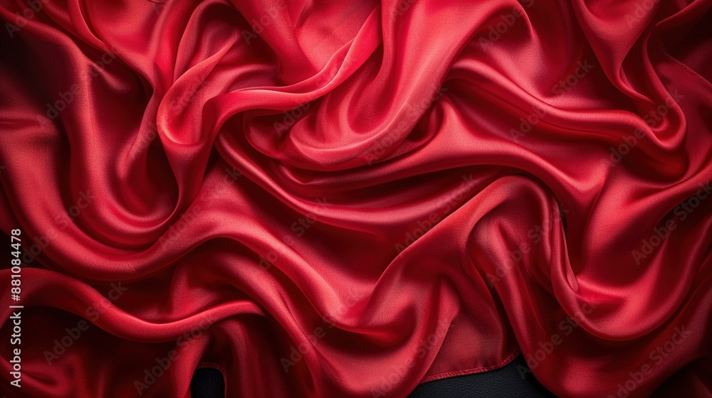 A close-up of a red cloth on a black background A close-up of a red cloth on a black background