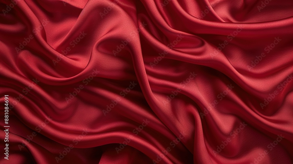 A zoom-in of a crimson cloth featuring an extended crease down its middle A zoom-in of a crimson cloth featuring an extended crease down its middle