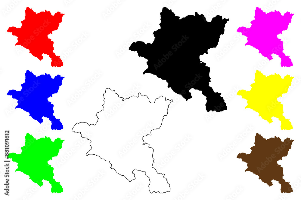 Sofia City Province (Republic of Bulgaria, Provinces of Bulgaria) map vector illustration, scribble sketch Sofia Capital Municipality map Sofia City Province (Republic of Bulgaria, Provinces of Bulgaria) map vector illustration, scribble sketch Sofia Capital Municipality map