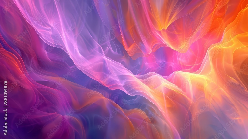 Obraz premium Gradient backdrop with fractal designs, fantasy, rich colors, digital illustration, captivating and intricate for creative ads