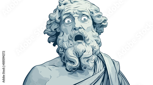 Greek Philosopher Bust Illustration vector