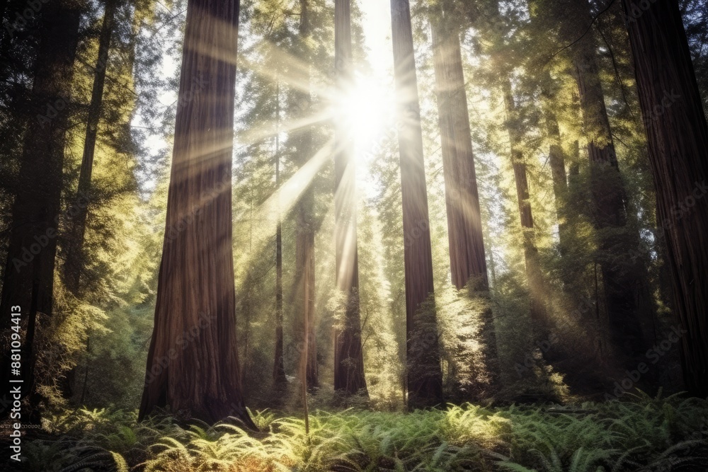 Fototapeta premium Beautiful place with green scenery, mountain, tree, sky, road, cloud.AI generated image. 