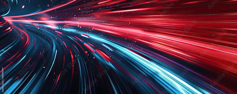 Dynamic Red and Blue Light Trails with Modern Intelligent Designs in High-Speed Digital Painting Dynamic Red and Blue Light Trails with Modern Intelligent Designs in High-Speed Digital Painting