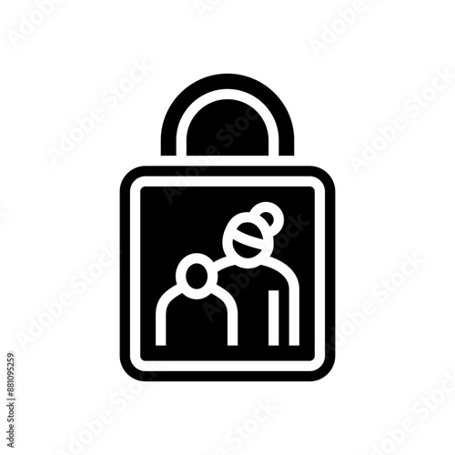 parental control product label caution glyph icon vector. parental control product label caution sign. isolated symbol illustration