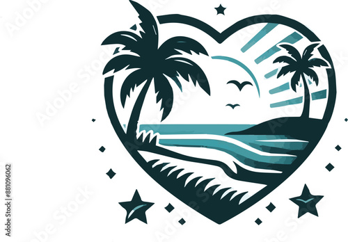 palm tree in the shape of heart